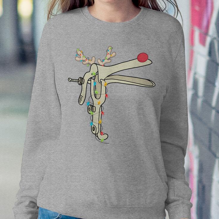 Obgyn Nurse Merry Christmas Reindeer Speculum Xmas Lights Women Sweatshirt Funny Gifts