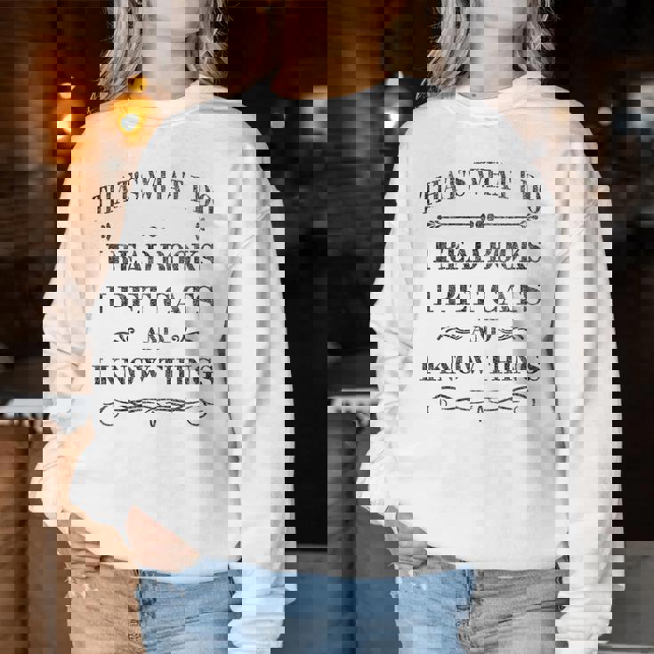 Amateurs De Livres Rétro Et Amusants Cat Lovers Bookworm C'est Ce Que Je Fais Women Sweatshirt Cadeaux drôles