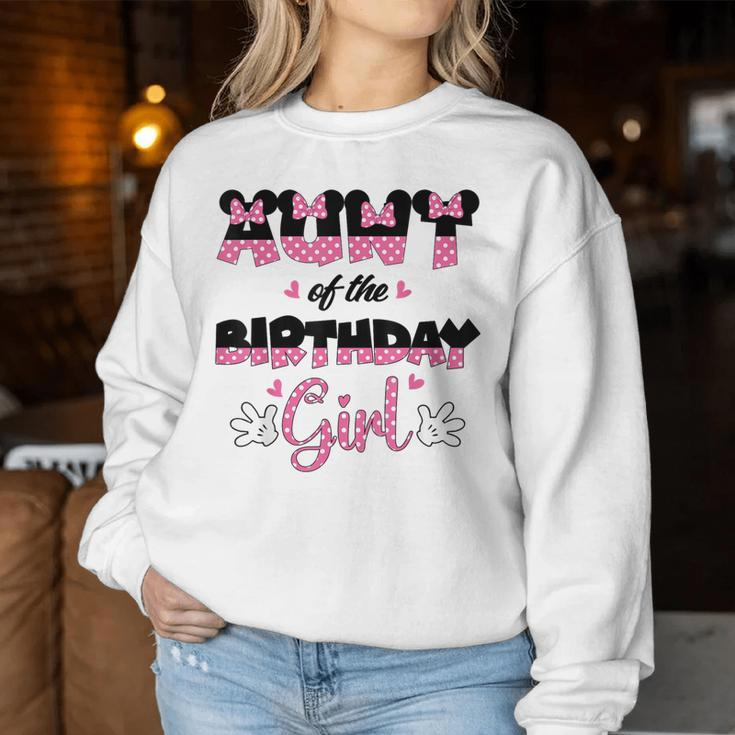 Aunt Of The Birthday Girl Mouse Family Matching Women Sweatshirt Funny Gifts