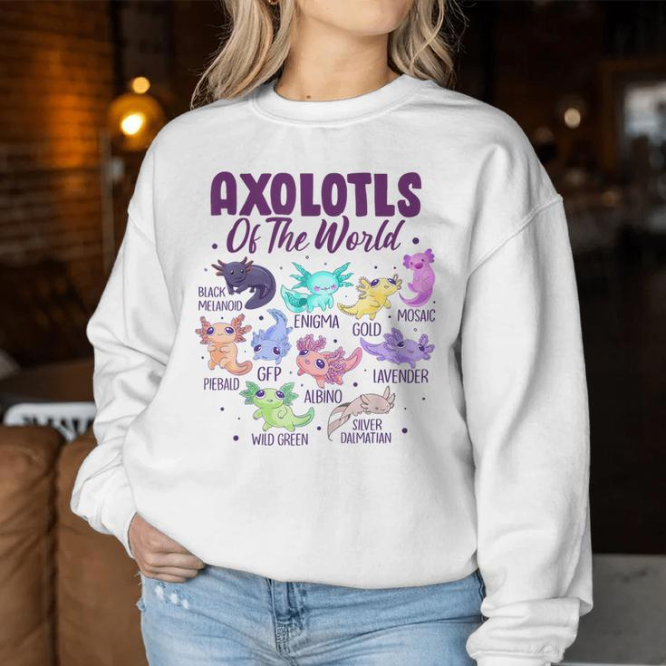 Axolotl Cute Axolotls Of The World Kawaii Girl Boy Kid Women Sweatshirt Unique Gifts