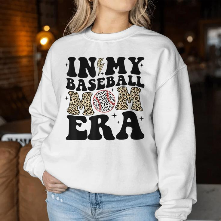 In My Baseball Mom Era Leopard Mom Baseball Mama Women Sweatshirt Funny Gifts