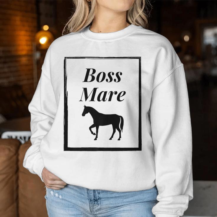 Boss Mare Horse Riding Equestrian Graphic Women Sweatshirt Unique Gifts