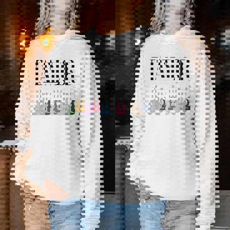 Boy Girl Groovy Taylor Personalized Name Birthday Bday Women Sweatshirt Personalized Gifts