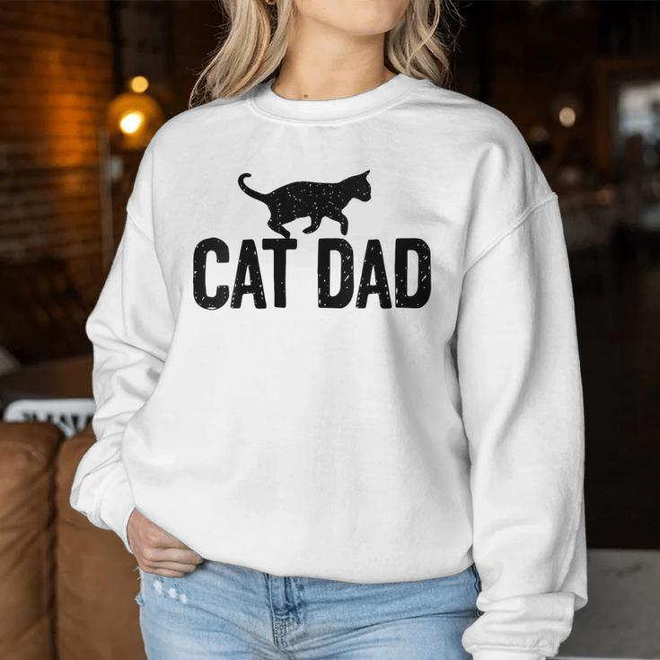Cat Dad Cat Cute Vintage Cat Fathers Day Women Sweatshirt Unique Gifts