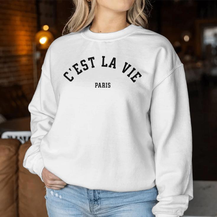 C'est La Vie Paris France Vintage Summer Graphic Women Sweatshirt Unique Gifts