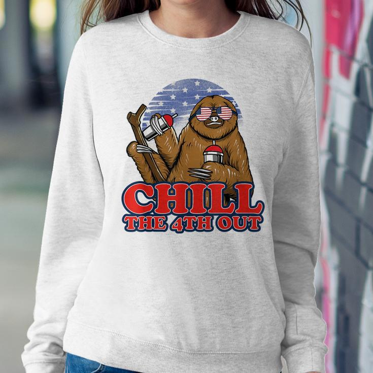 Chill The Fourth Out 4Th Of July Sloth Women Sweatshirt Unique Gifts