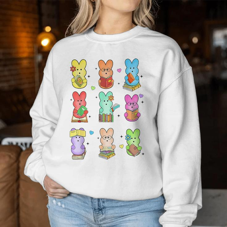 Cute Bunny Reading Teacher Easter Day Teaching Book Lovers Women Sweatshirt Unique Gifts