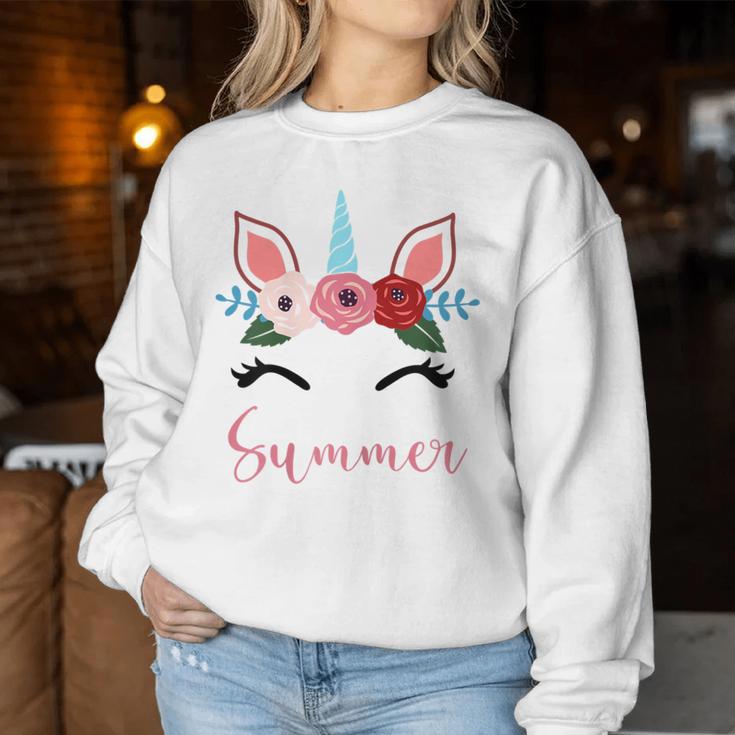 Cute Summer Magical Floral Unicorn For Girls Women Sweatshirt Unique Gifts