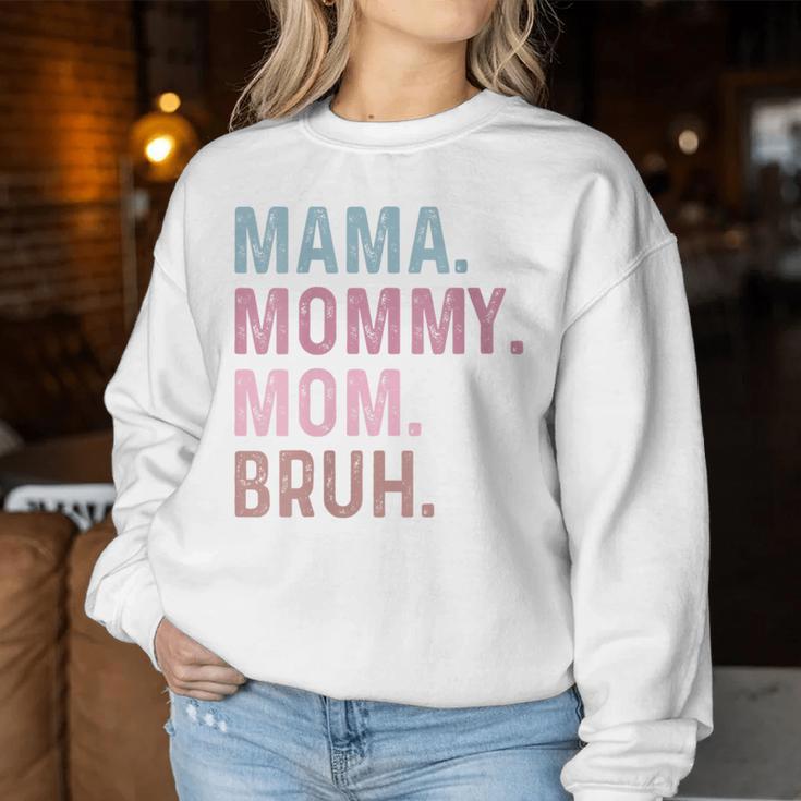 Damen Mama Mama Mama Bruh Lustigintage Groovy Muttertag Für Mama Mit-Ausschnitt Sweatshirt Frauen Lustige Geschenke