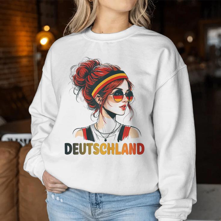 Deutschland Damen Frau Deutsch Deutsches Mädchen Damen Girl Sweatshirt Frauen Lustige Geschenke