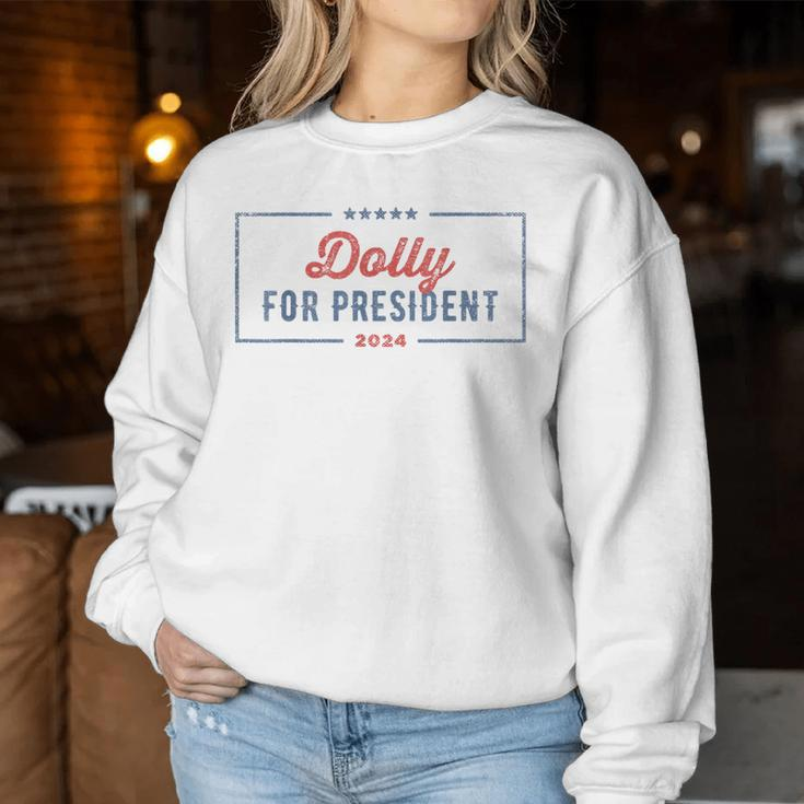 Dolly For President 2024 Retro Dolly Women Sweatshirt Unique Gifts