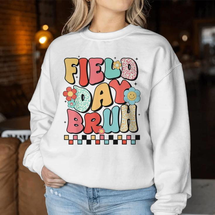 Field Day Bruh Groovy Saying Field Day 2024 Teacher Women Sweatshirt Funny Gifts