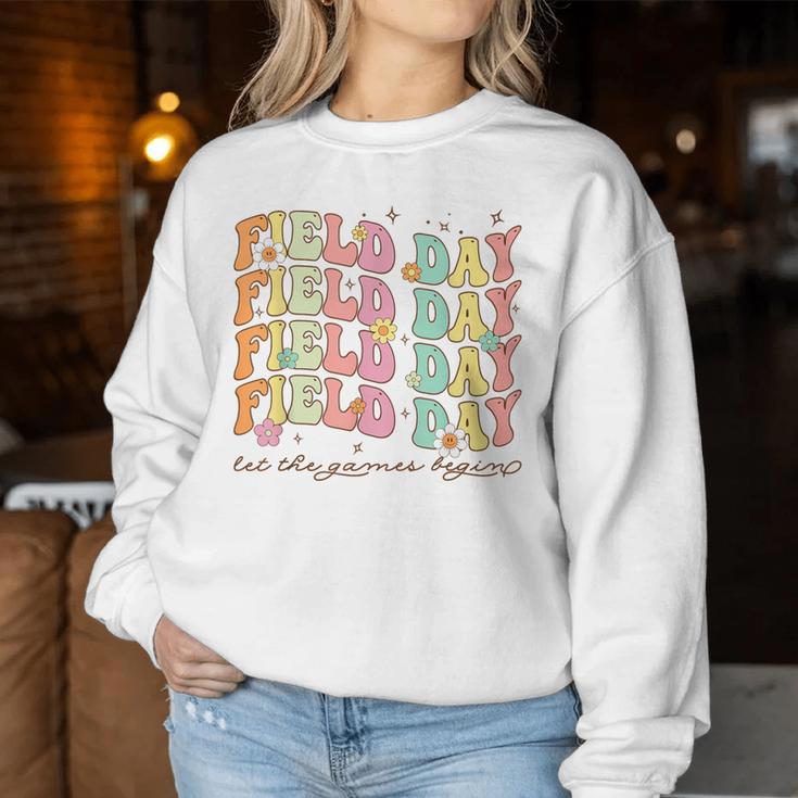 Field Day Teacher Boys Girls Field Day Let Games Start Begin Women Sweatshirt Unique Gifts