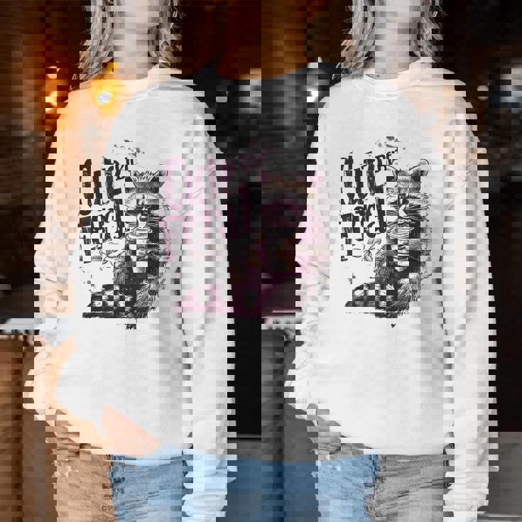 Raccoon Meme Cute But Feral Trash Panda Retro Women Sweatshirt Unique Gifts