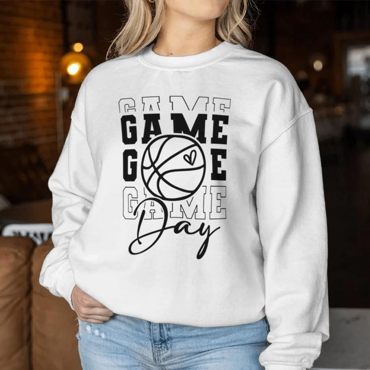 Game Day Sport Lover Basketball Mom Girl Women Sweatshirt Unique Gifts