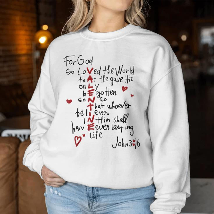 For God So Loved The World Valentine Christian Religious Women Sweatshirt Funny Gifts