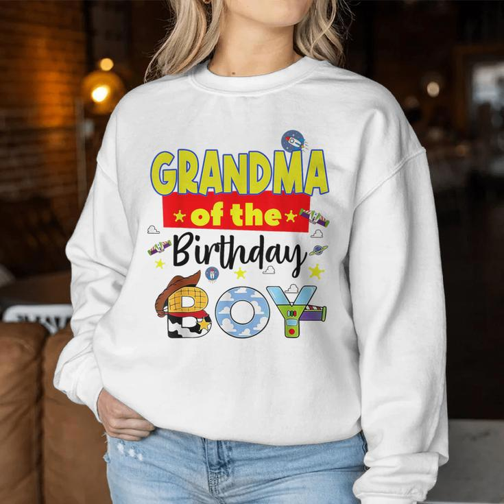 Grandma Of The Birthday Boy Toy Familly Matching Story Women Sweatshirt Unique Gifts