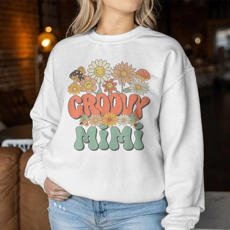 Groovy Mimi Floral Hippie Retro Daisy Flower Mother's Day Women Sweatshirt Personalized Gifts