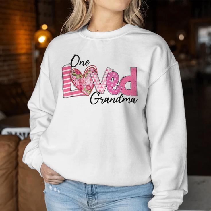 Heart One Loved Grandma Family Valentine's Day Womens Women Sweatshirt Unique Gifts