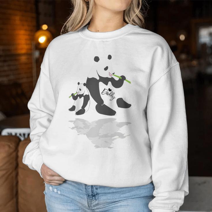 Herren Schöne Papa Panda Bär Bambus Familie Matching Raglan Sweatshirt Frauen Lustige Geschenke