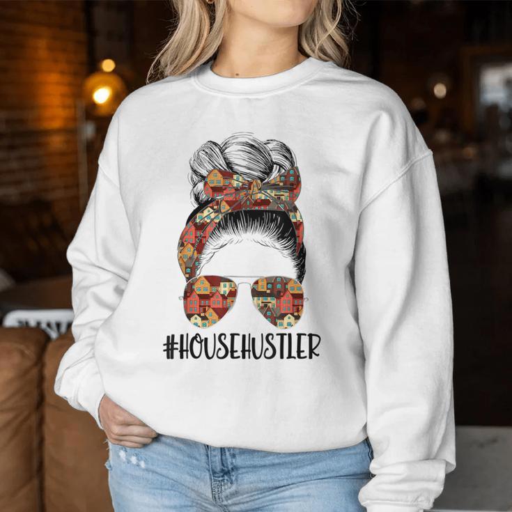 House Hustler Realtor Real Estate Agent Messy Bun Women Sweatshirt Unique Gifts