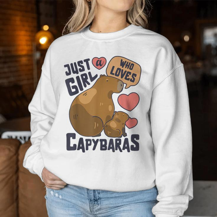 Just A Girl Who Loves Capybaras Capybara Lover Rodent Animal Women Sweatshirt Unique Gifts