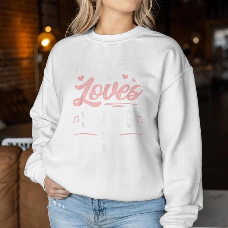 Just A Girl Who Loves Singing And Cats Women Women Sweatshirt Unique Gifts