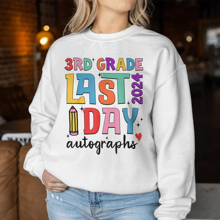 Last Day Autographs 3Rd Grade Teachers Students 2023-2024 Women Sweatshirt Unique Gifts
