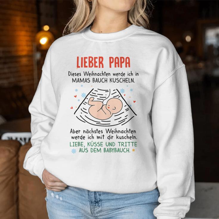 Lieber Papa Dieses Weihnachten Werde Ich In Mamas Belly Sweatshirt Frauen Lustige Geschenke