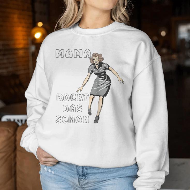 Mama Rockt Das Schon Papaater Kind Familie Mama Raglan Sweatshirt Frauen Lustige Geschenke