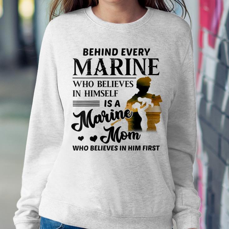 Marine Who Believes Himself Is A Marine Mom Veteran's Women Sweatshirt Unique Gifts