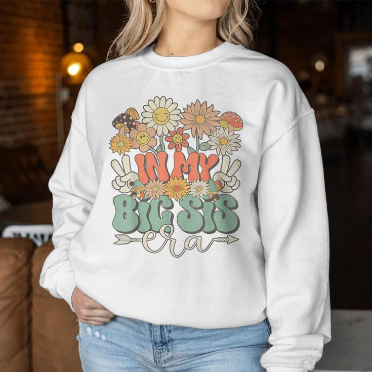 Matching Family In My Big Sis Era Floral Groovy Retro Sister Women Sweatshirt Unique Gifts
