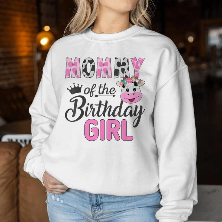 Mommy Of The Birthday Girl Farm Cow 1 St Birthday Girl Women Sweatshirt Unique Gifts