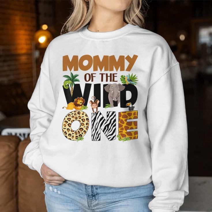 Mommy Of The Birthday Wild One Safari Mom And Dad Boy Family Women Sweatshirt Unique Gifts