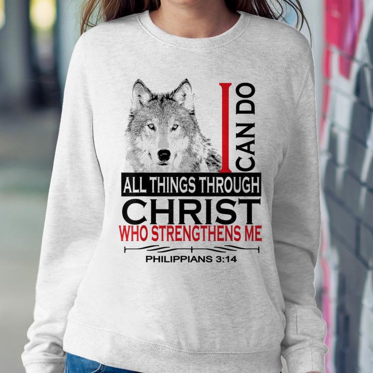 Philippians 413 Christian Bible Verse Cool Wolf Women Women Sweatshirt Unique Gifts