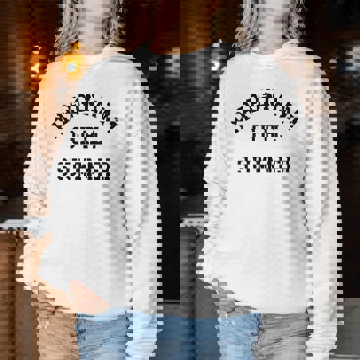 Pregnant Girl Summer Beach Pregnancy Announcement Women Sweatshirt Unique Gifts