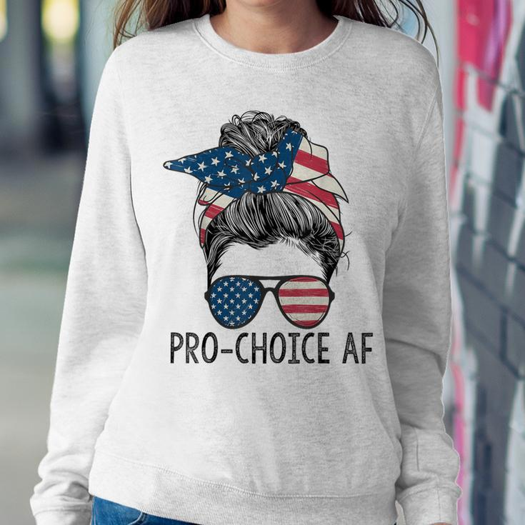 Pro Choice Af Messy Bun Us Flag Reproductive Rights Women Sweatshirt Unique Gifts