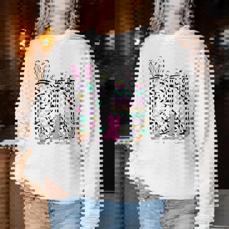 Registered Nurse Easter Spring Bunny Rn Hospital Staff Women Sweatshirt Personalized Gifts