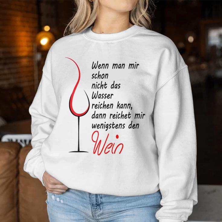 Reichet Mir Den Wein Set Wine Glasses S Sweatshirt Frauen Lustige Geschenke