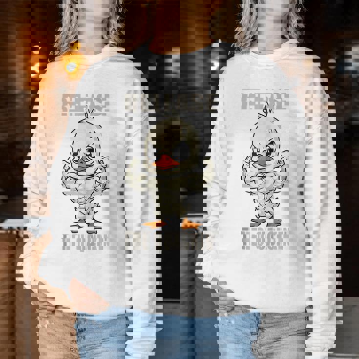 Release The Quackin Duck Gym Weightlifting Bodybuilder Women Sweatshirt Unique Gifts