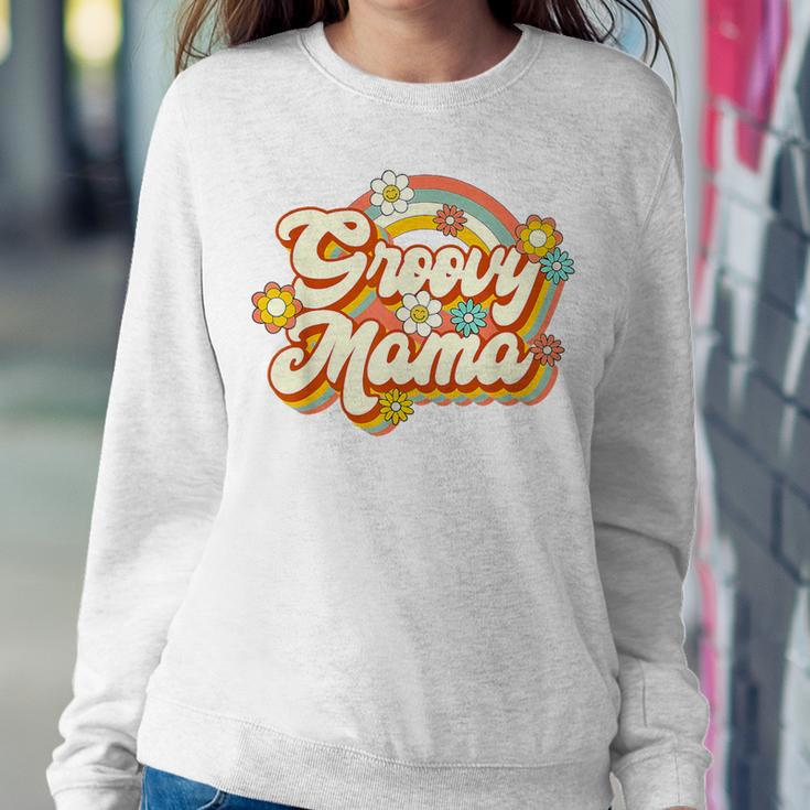 Retro Groovy Mama Family Birthday 60S 70S Hippie Costume Women Sweatshirt Funny Gifts