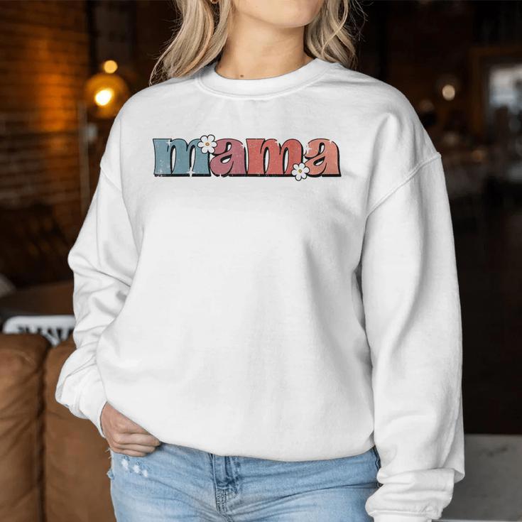 Retro Mama Floral Mom Life Grooviger Muttertag 2024 Frauen Sweatshirt Frauen Lustige Geschenke