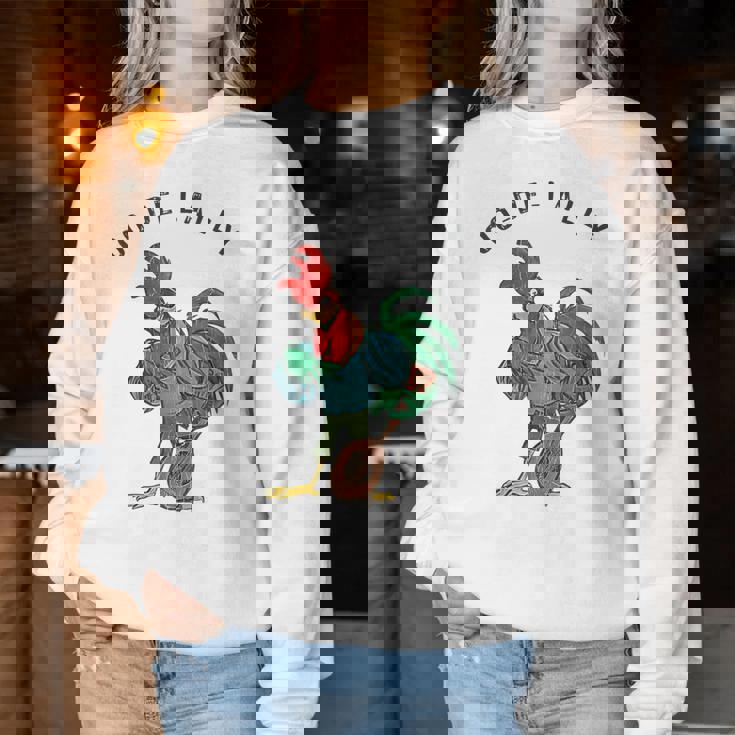Retro Oo-De-Lally Singing Rooster Vintage Guitar Chicken Women Sweatshirt Personalized Gifts