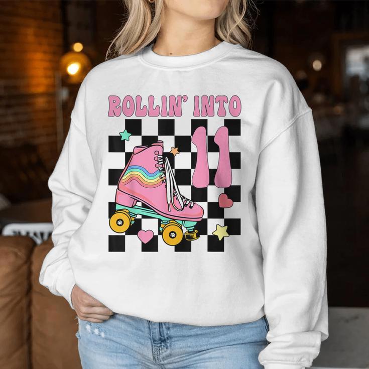 Rolling Into 11 Years Old Roller Skating Girl 11Th Birthday Women Sweatshirt Unique Gifts