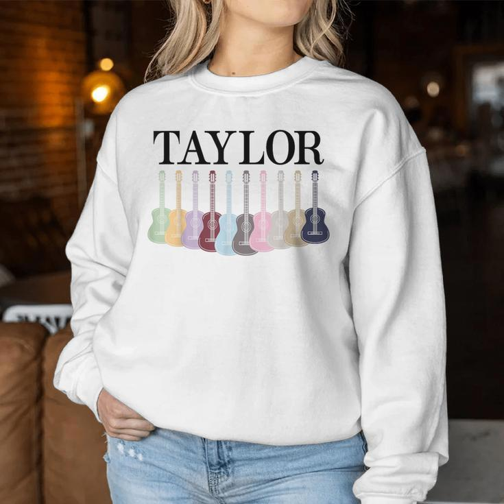 Taylor Name Personalized I Love Taylor Girl Groovy 70'S Women Sweatshirt Funny Gifts