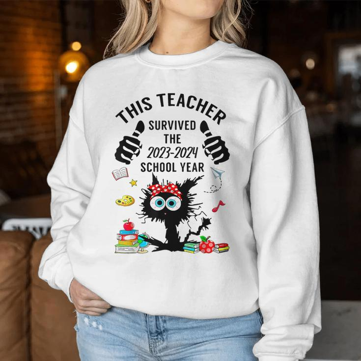 This Teacher Survived 2024 School Year Teacher Graduation Women Sweatshirt Unique Gifts