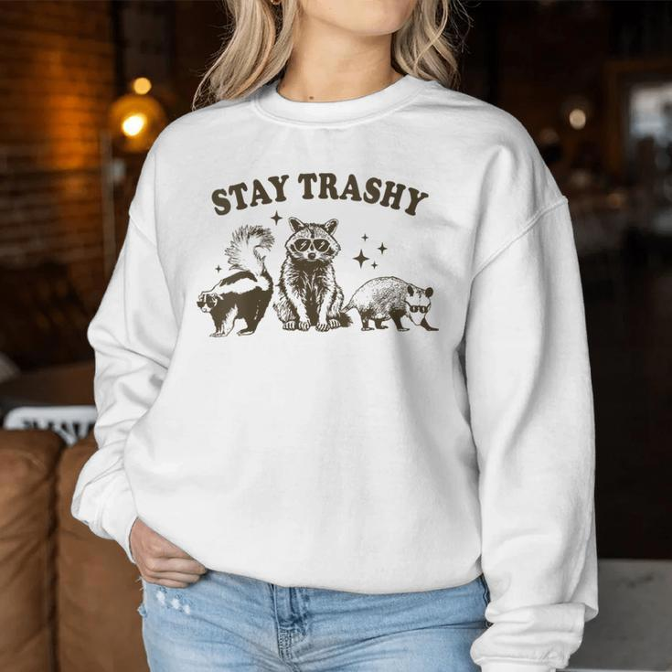 Team Trash Stay Trashy Raccoons Opossums Possums Meme Women Sweatshirt Funny Gifts