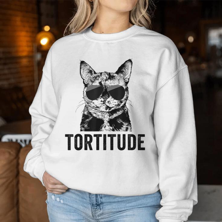 Tortitude Tortie Cat Mom Sunglasses Tortoiseshell Mama Women Sweatshirt Unique Gifts