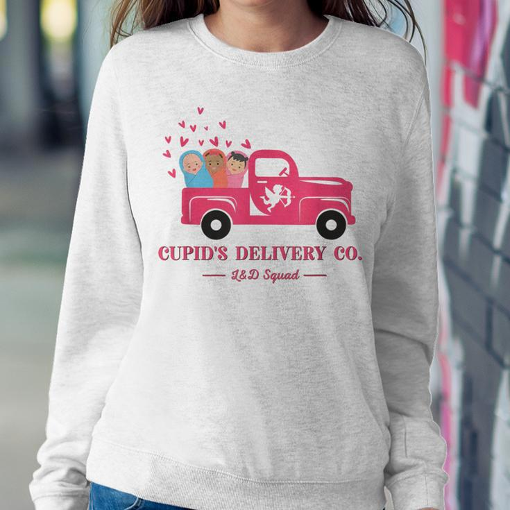 Valentine Labor And Delivery Nurse Squad Cupid's Delivery Co Women Sweatshirt Funny Gifts