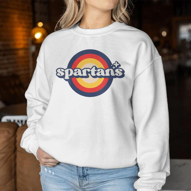 Vintage Spartans High School Spirit Go Spartans Pride Women Sweatshirt Unique Gifts